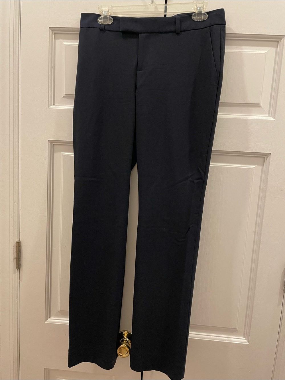 Banana Republic Women's Wool Martin Fit Navy Straight-Leg Dress Pants
